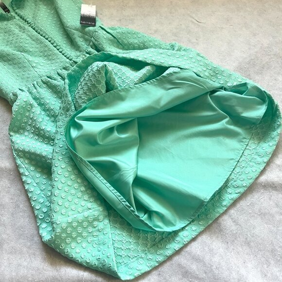NWT Kenzie Minty Textured Dot Cup Sleeves Dress S $99 - Picture 13 of 14